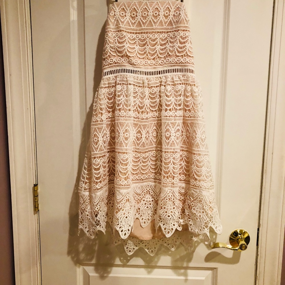 Socialite White Ivory Lace Sheath Dress